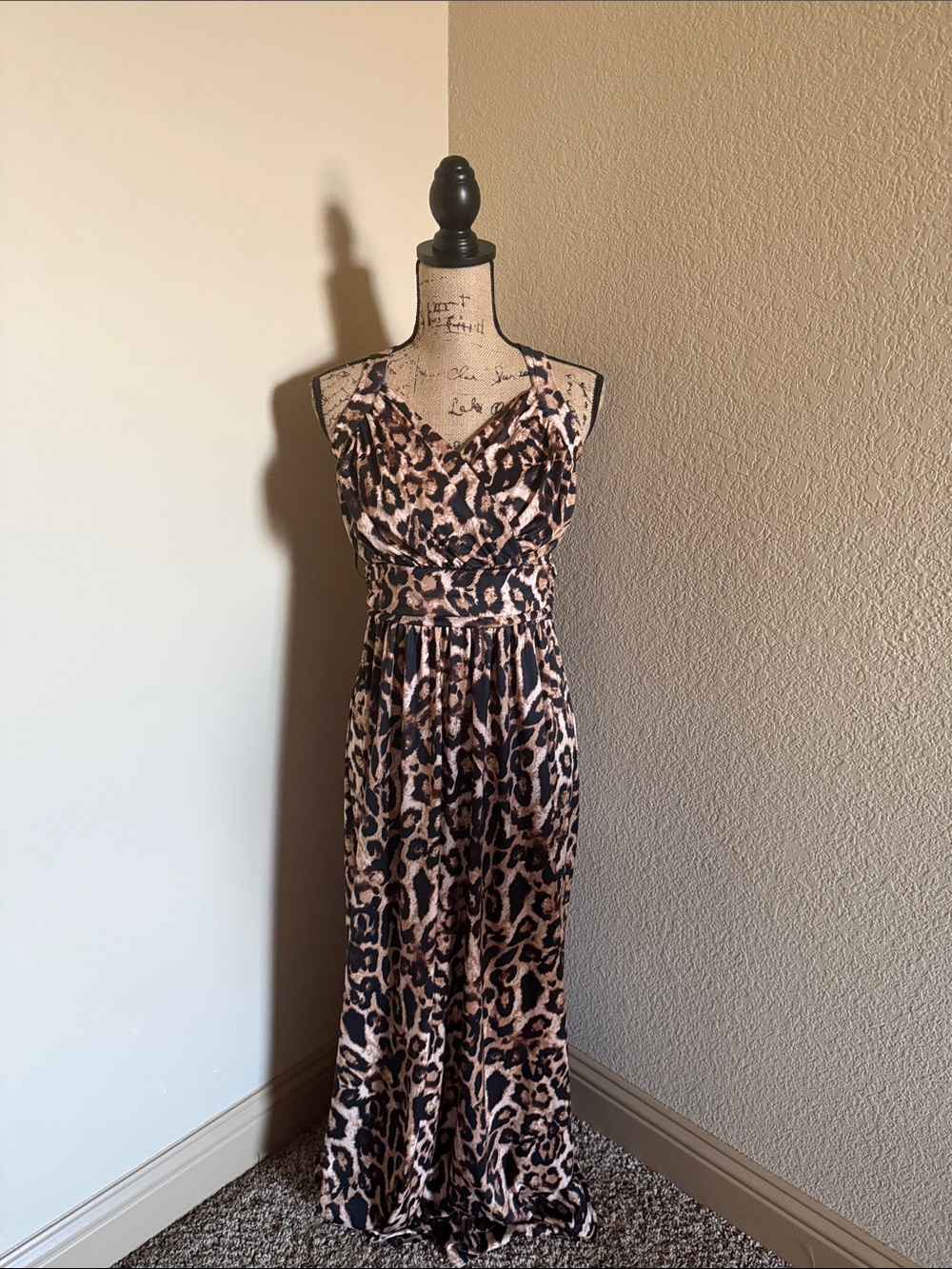 VENUS Leopard Print Maxi Dress - Brown and Black